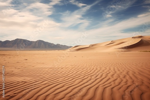 Expansive Desert Landscape with Blue Sky