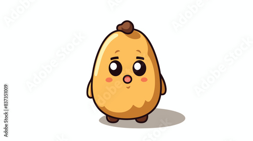 Cute potato character with suspicious expression c
