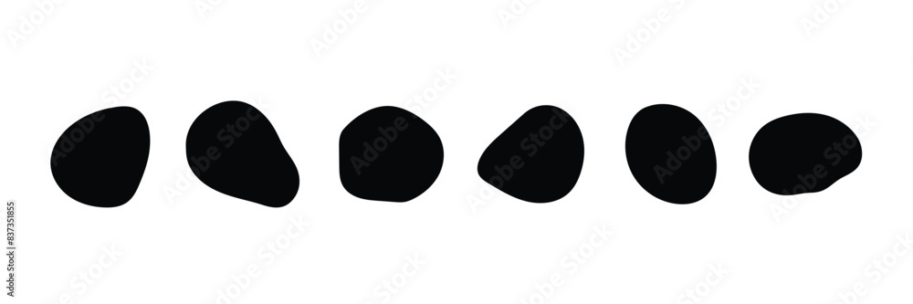 Set of random abstract liquid organic black irregular blotch shapes. Blob shapes collection. Vector Illustration. Set of random abstract liquid organic black irregular blotch shapes. Blob shapes collection. Vector Illustration.