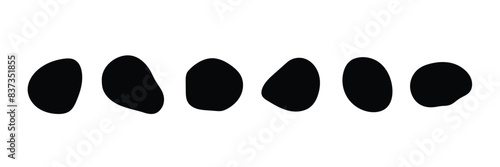 Set of random abstract liquid organic black irregular blotch shapes. Blob shapes collection. Vector Illustration.