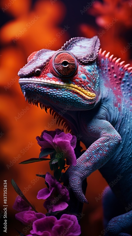 close up of a chameleon, generative ai close up of a chameleon, generative ai