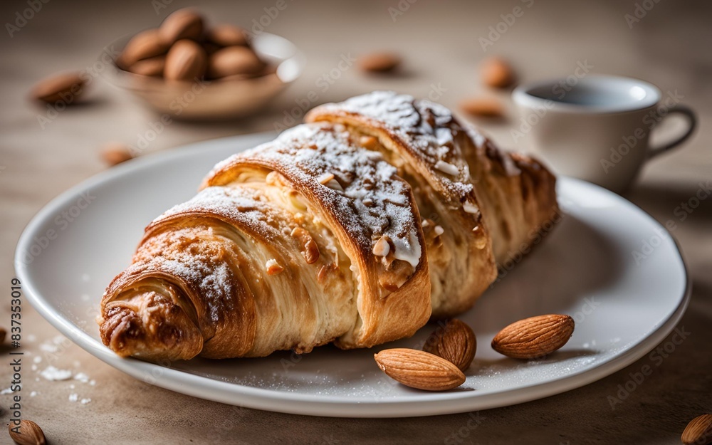 Almond Croissants are classic French pastries filled with luscious almond cream, topped with shaved almonds and icing, offering a perfect blend of sweetness and crunch. Almond Croissants are classic French pastries filled with luscious almond cream, topped with shaved almonds and icing, offering a perfect blend of sweetness and crunch.