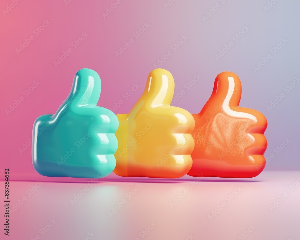Approval Thumb Up. Icon of Like and Follow with 3D Rendering Hand Symbol Approval Thumb Up. Icon of Like and Follow with 3D Rendering Hand Symbol