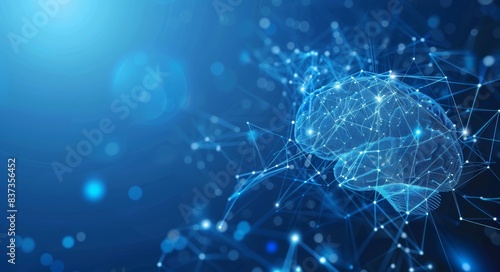 A future digital brain in the form of digital data on a motherboard computer. AI digital brain. Futuristic innovative science concept.