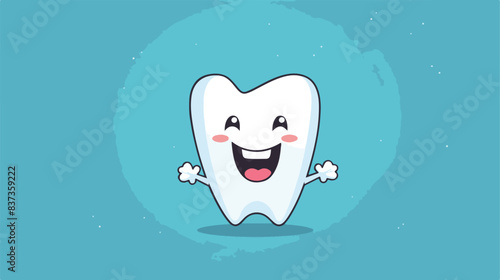 Funny Cute Cartoon Missing Tooth. Dental Care Conce