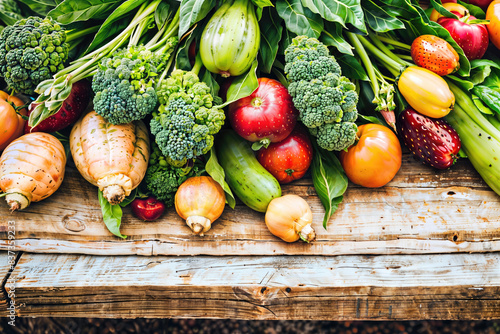 Fresh vegetables and fruits : AI Generative, not upscale