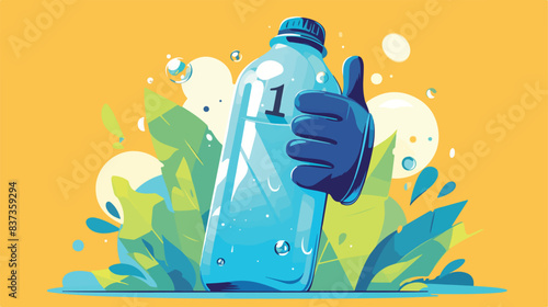 Gallon water bottle illustration cartoon with numbe photo