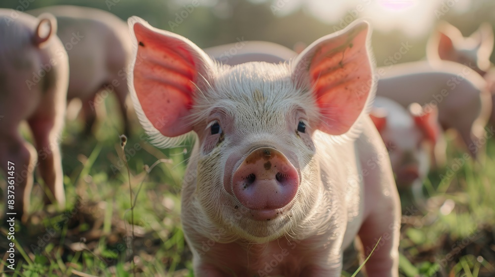 Pig Farming. Agriculture Industry with Baby Pigs in Barn for Pork Production Pig Farming. Agriculture Industry with Baby Pigs in Barn for Pork Production