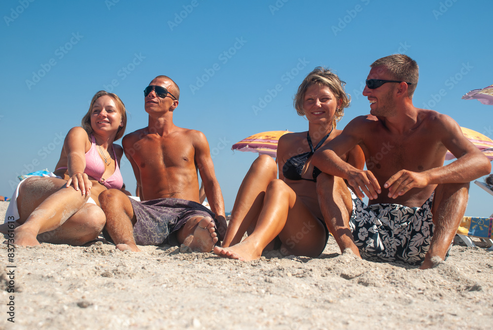 Group of young people on the beach Group of young people on the beach