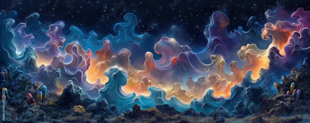 Vibrant cosmic fantasy artwork Vibrant cosmic fantasy artwork