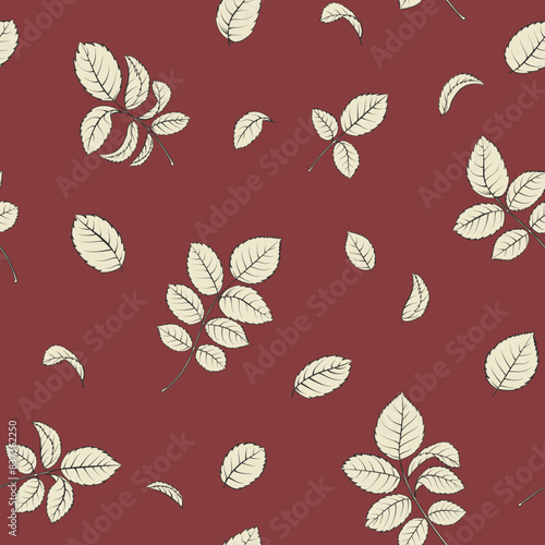 Bicolor rose floral pattern. Modern botanical design