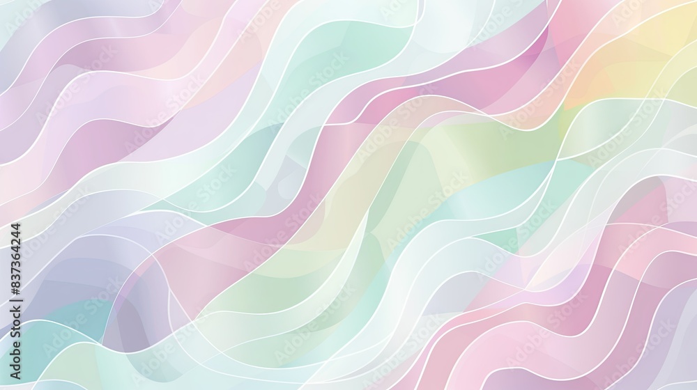 Abstract background with wavy lines and shapes in pastel colours Abstract background with wavy lines and shapes in pastel colours