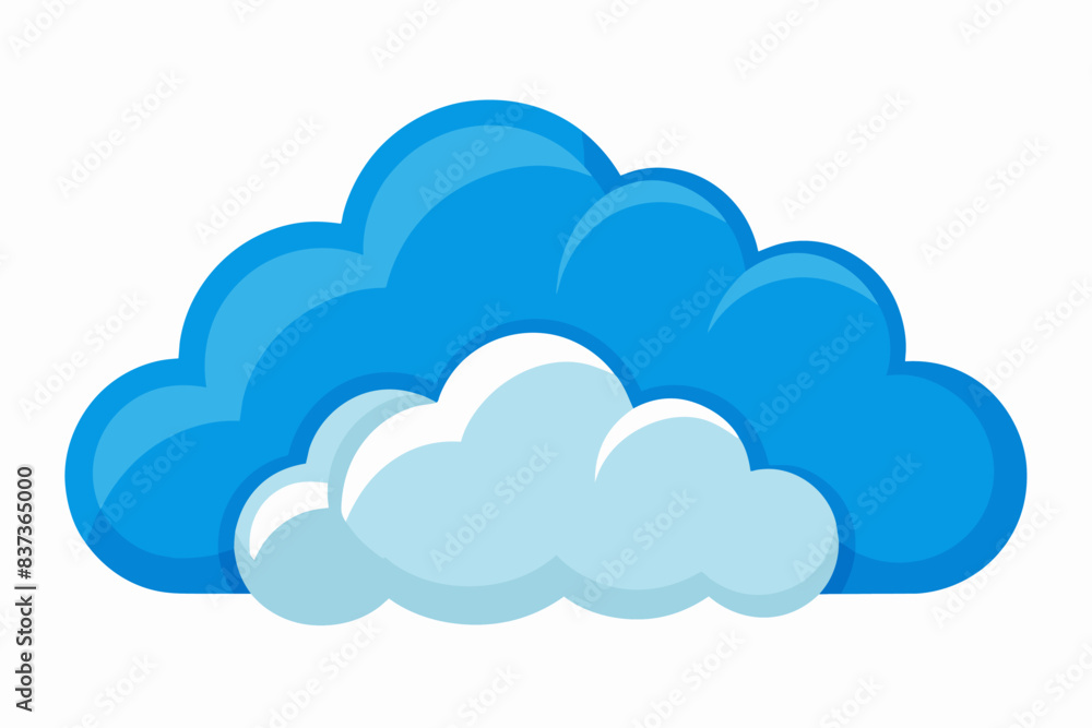 Blue clouds illustration. Weather, sky, nature, abstract concept. Isolated on white background. Blue clouds illustration. Weather, sky, nature, abstract concept. Isolated on white background.