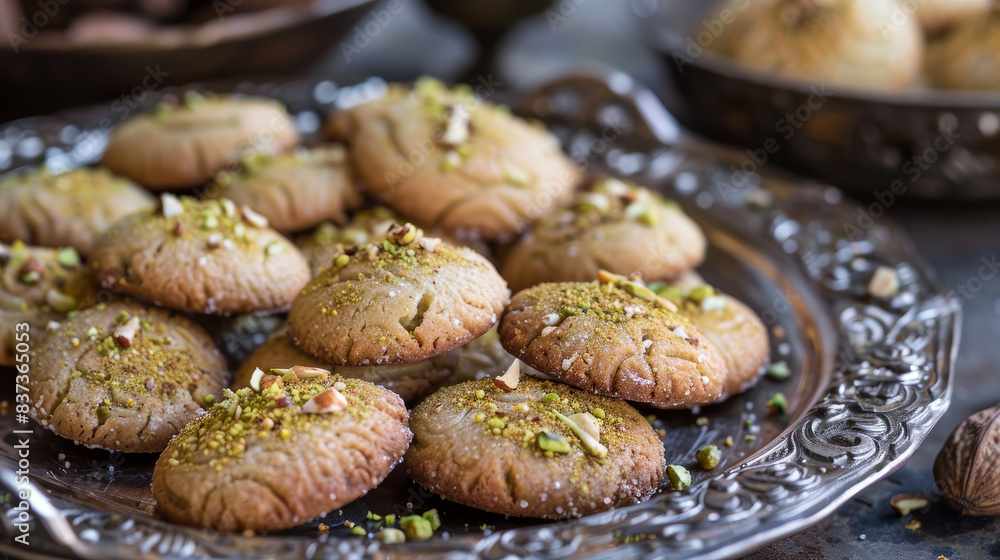 Traditional Arabic Eid cookies.
These cookies are a traditional part of Eid celebrations.
They are filled with dates, walnuts and pistachios and have a semolina base. Traditional Arabic Eid cookies.
These cookies are a traditional part of Eid celebrations.
They are filled with dates, walnuts and pistachios and have a semolina base.