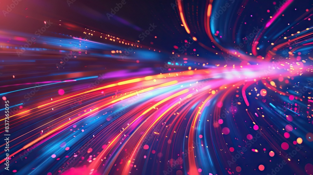 Obraz premium Digital energy transfer light background. AI generated illustration.