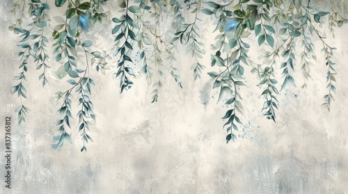 willow branches hanging wallpaper