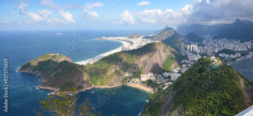 Ampla vista da paria de Copacabana a partir do Sugarloaf Mountain (Pão de Açúcar) bairro da Urca - Rio de Janeiro, Brasil photo