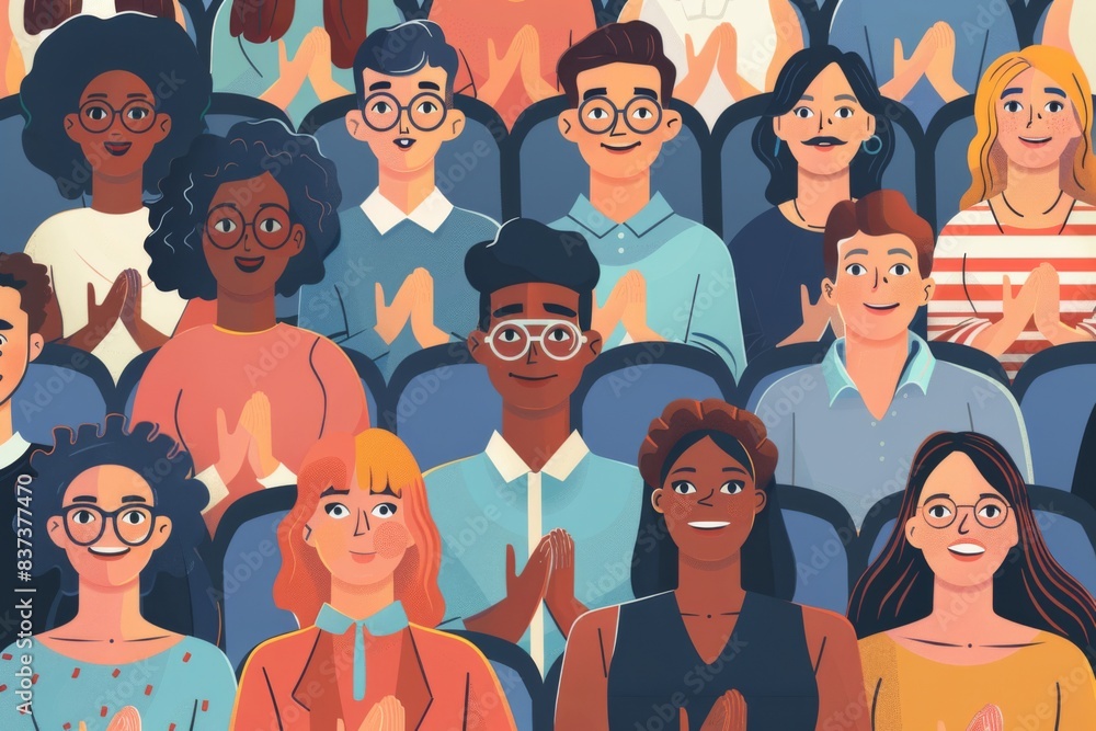 Group of people standing together in a crowd Group of people standing together in a crowd