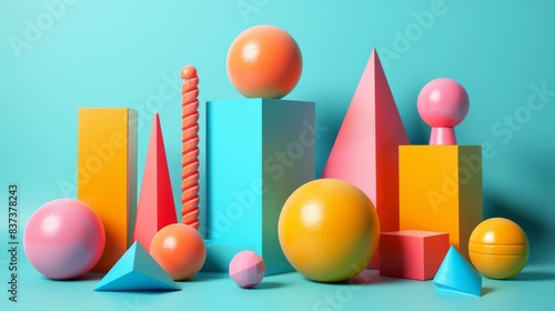 A colorful assortment of geometric shapes