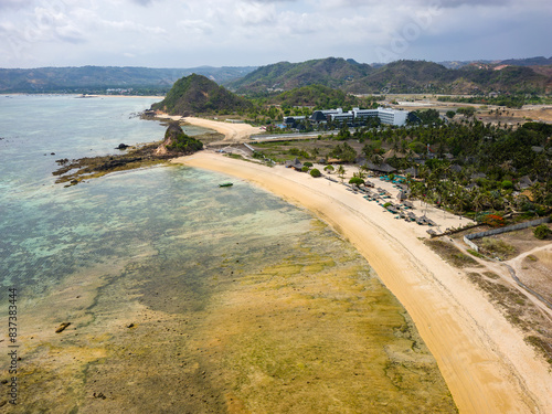 Aerial view of Seger (Mandalika) beach near Kuta, Lombok photo