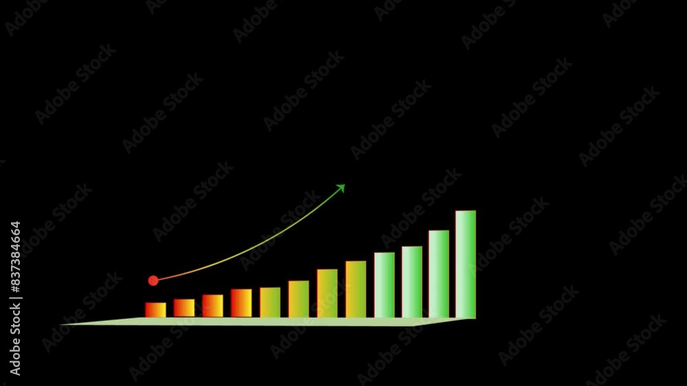 colorful graph chart on black BG. colorful graph chart on black BG.