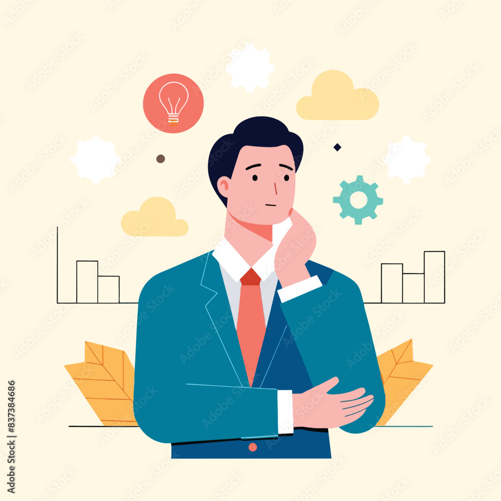 Distinguished person thinking about a decision Distinguished person thinking about a decision