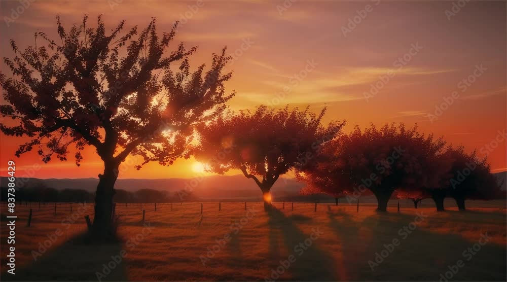 sunset and trees sunset and trees