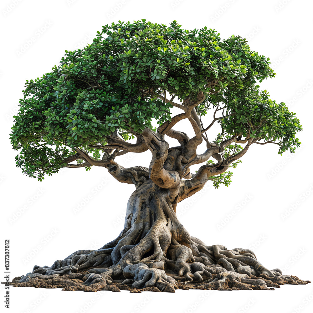 The image shows a large, ancient tree with a thick trunk and gnarled branches. The tree is surrounded by a lush green forest. The image is very detailed and realistic. The image shows a large, ancient tree with a thick trunk and gnarled branches. The tree is surrounded by a lush green forest. The image is very detailed and realistic.