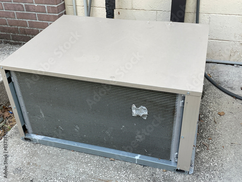 фотографія Air conditioner unit exterior looking down