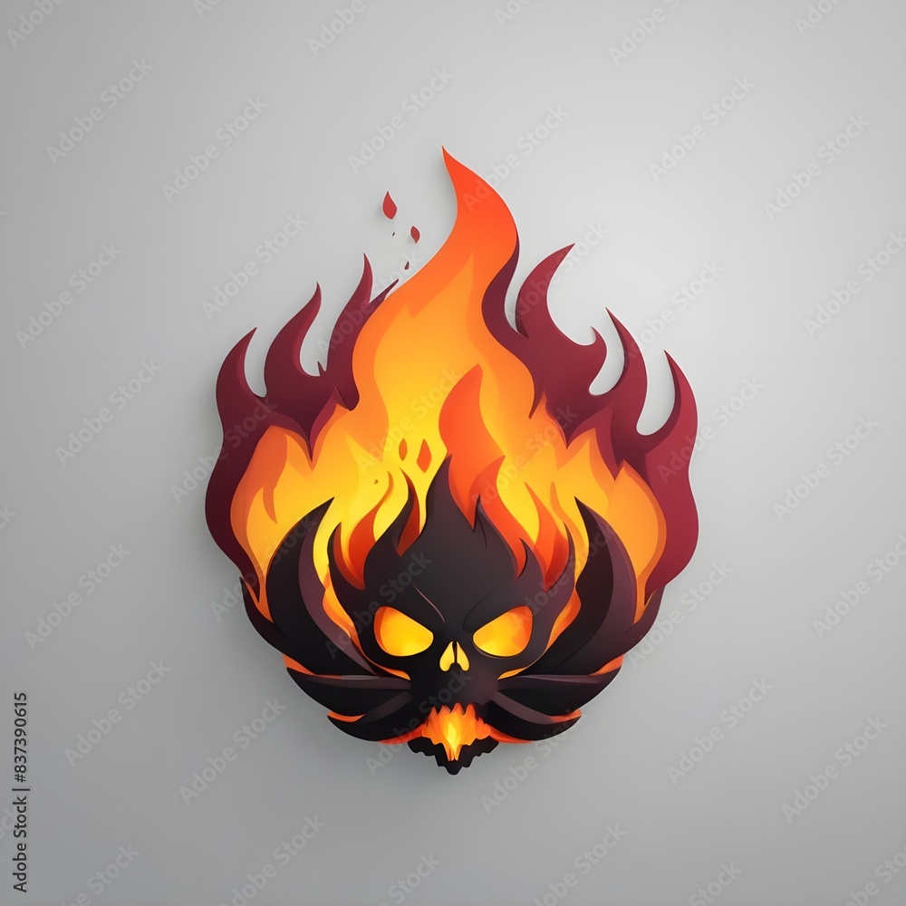 flaming skull on white flaming skull on white