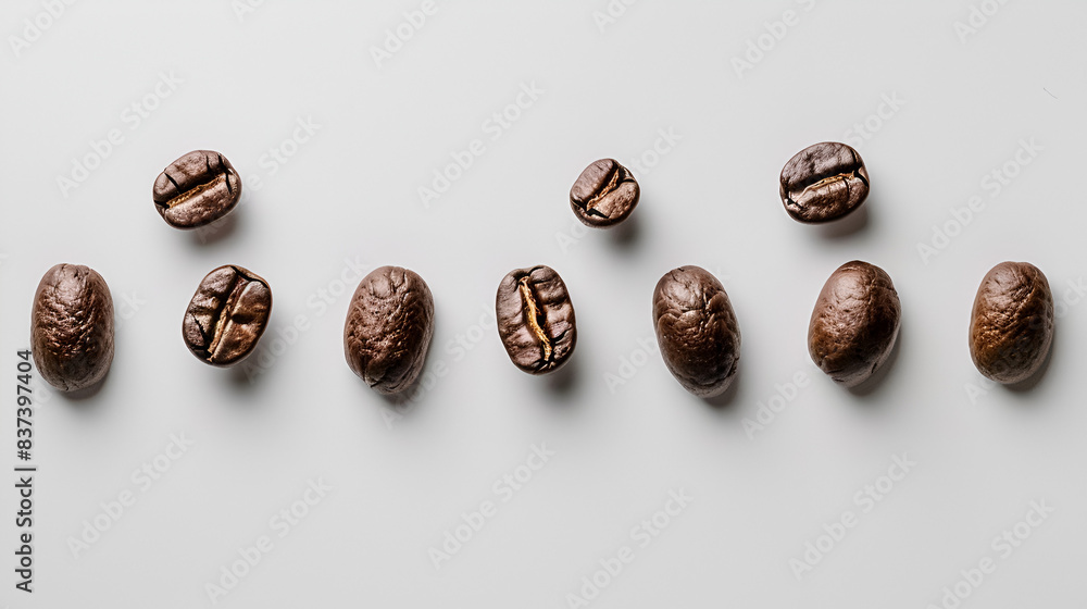 coffee beans close up on a white background coffee beans close up on a white background