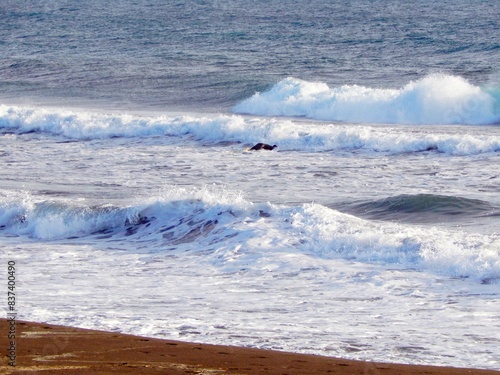 夕焼けの辻堂海岸の風景　江ノ島