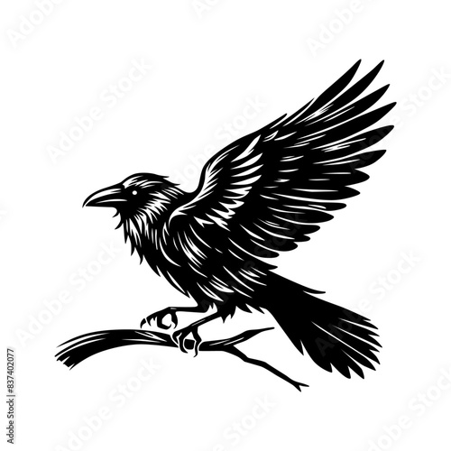 Ilustración Vectorial de Cuervo