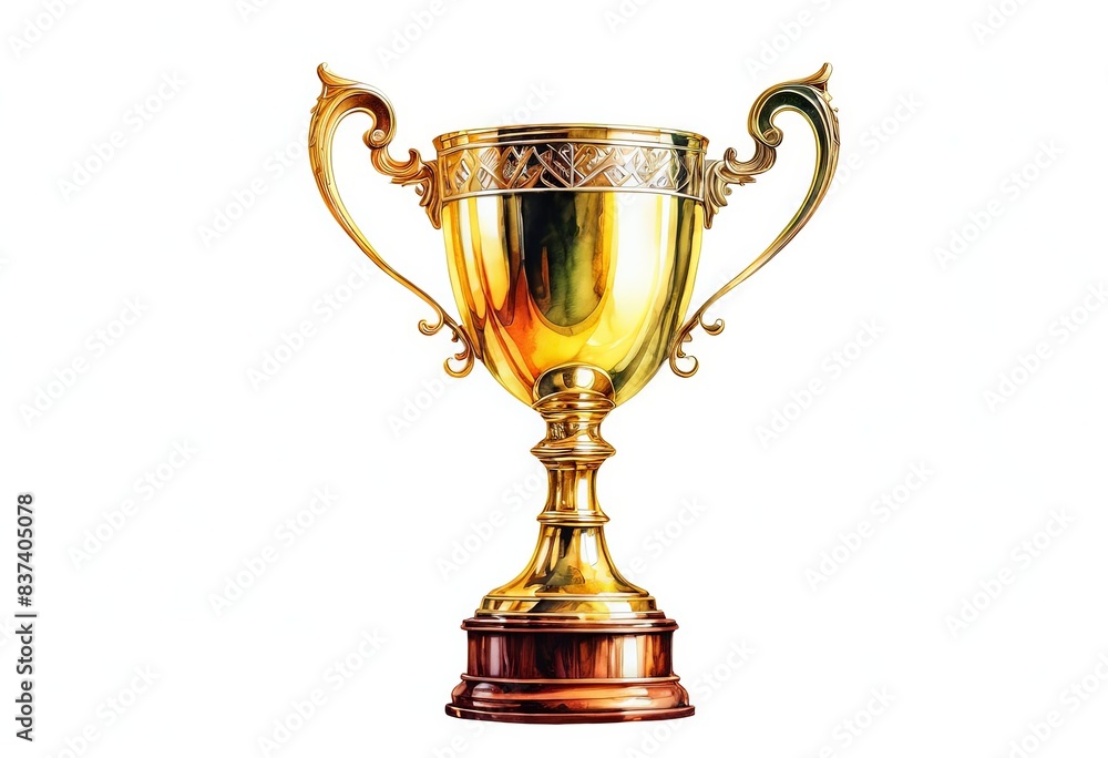Watercolour drawing of a trophy cup on a white background Watercolour drawing of a trophy cup on a white background