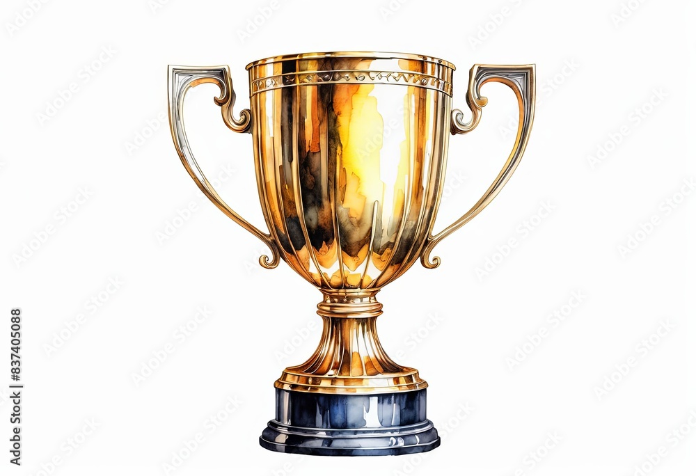 Watercolour drawing of a trophy cup on a white background Watercolour drawing of a trophy cup on a white background