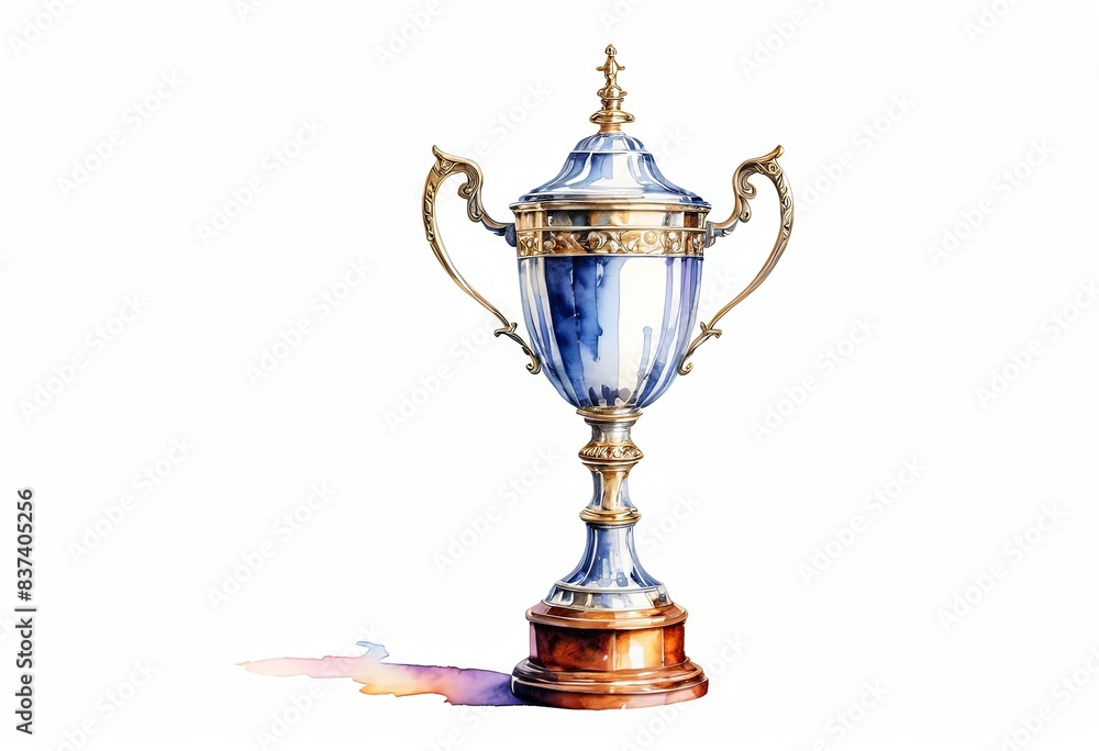 Watercolour drawing of a trophy cup on a white background Watercolour drawing of a trophy cup on a white background