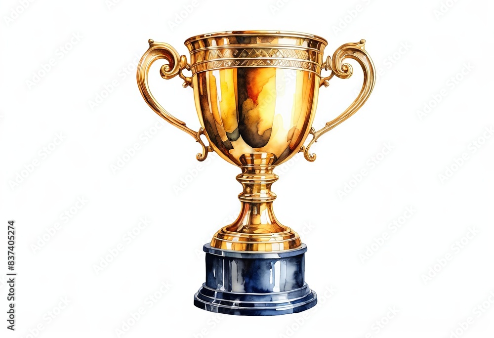 Watercolour drawing of a trophy cup on a white background Watercolour drawing of a trophy cup on a white background