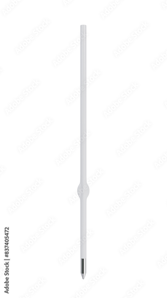 White rod for pen isolated on transparent and white background. Office concept. 3D render White rod for pen isolated on transparent and white background. Office concept. 3D render
