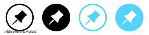 Paper pin icon . Push pin vector icon