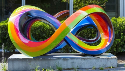 Sculpture of a large abstract rainbow spectrum representing the diversity of LGBTQ people, 3D Model photo