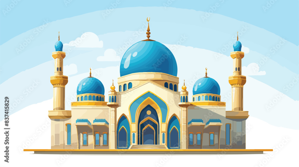 Mosque building realistic 3d design isolated with o