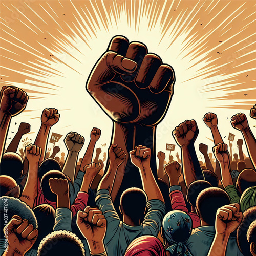 African Americans celebrate freedom and the elimination of racism after a long struggle and steadfastness