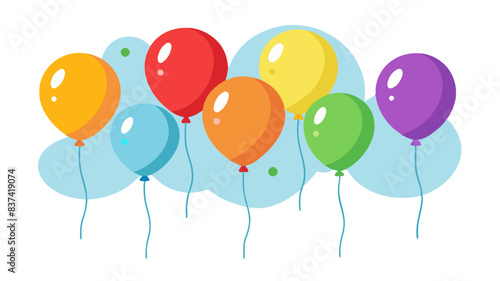 array of colorful balloons floating upwards creating an atmosphere of celebration and joy