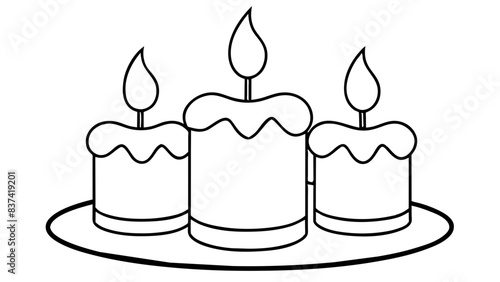 An elegant set of candles, symbolizing tranquility and warmth