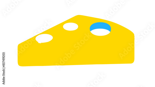 vibrant depiction of cheese wedge, perfect for culinary themes