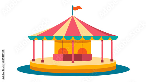 colorful carousel ride from a carnival or amusement park.