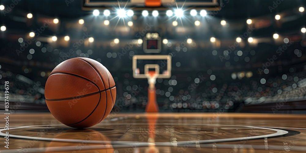 Basketball on court concept Basketball on court concept