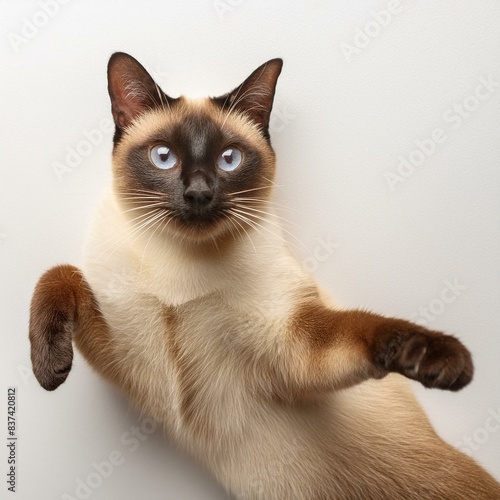 siamese cat isolated on white background