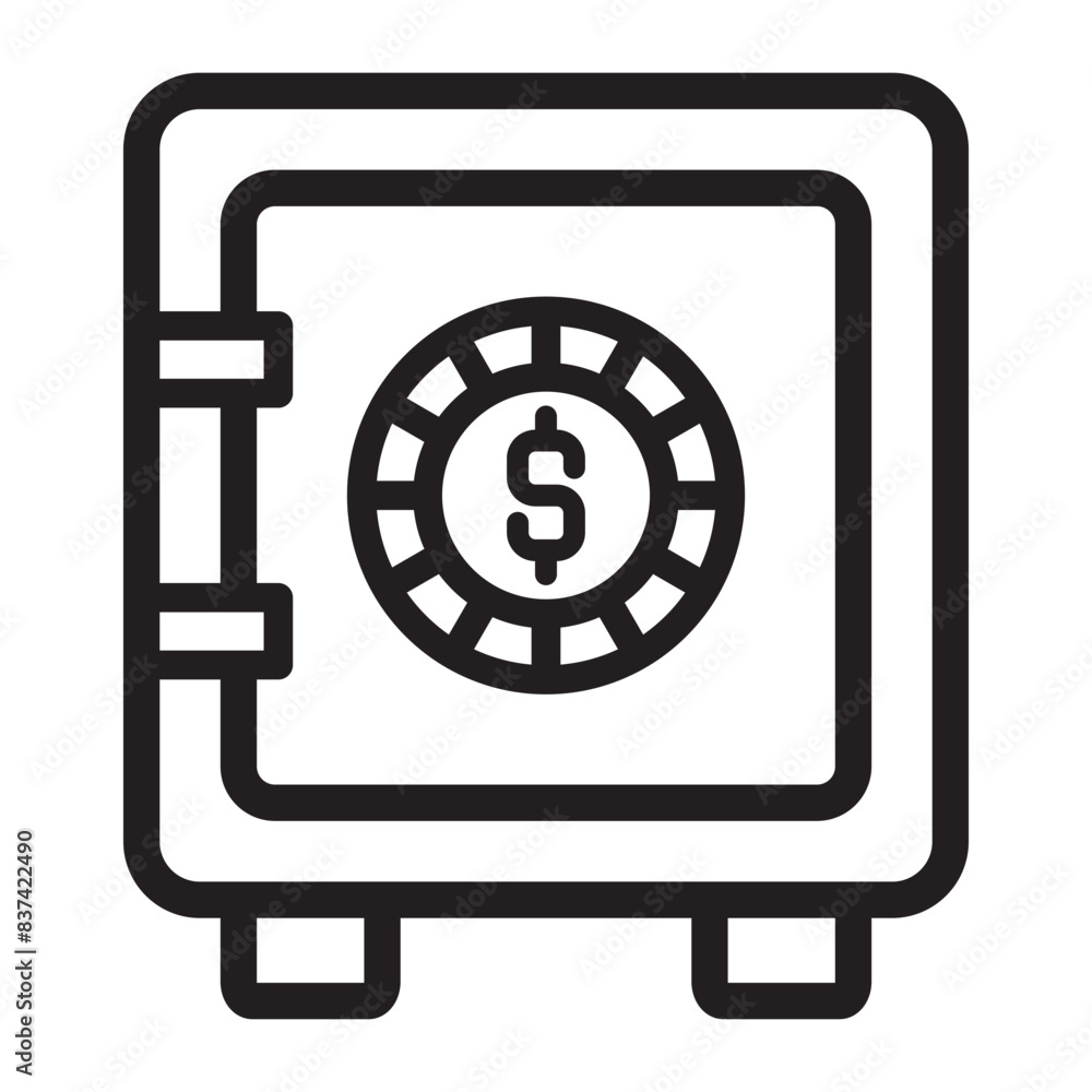 Investmen Icon, Line Art Style Design Isolated On White Background Investmen Icon, Line Art Style Design Isolated On White Background