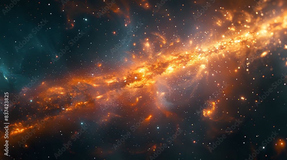 Spectacular view of a fiery nebula in deep space with vibrant colors and star clusters. Ideal for science fiction themes, space exploration projects, and astronomical illustrations. Spectacular view of a fiery nebula in deep space with vibrant colors and star clusters. Ideal for science fiction themes, space exploration projects, and astronomical illustrations.